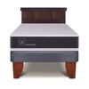 Cama Europea CIC 1,5 Plazas New Ortopedic + Respaldo Dublin Chocolate