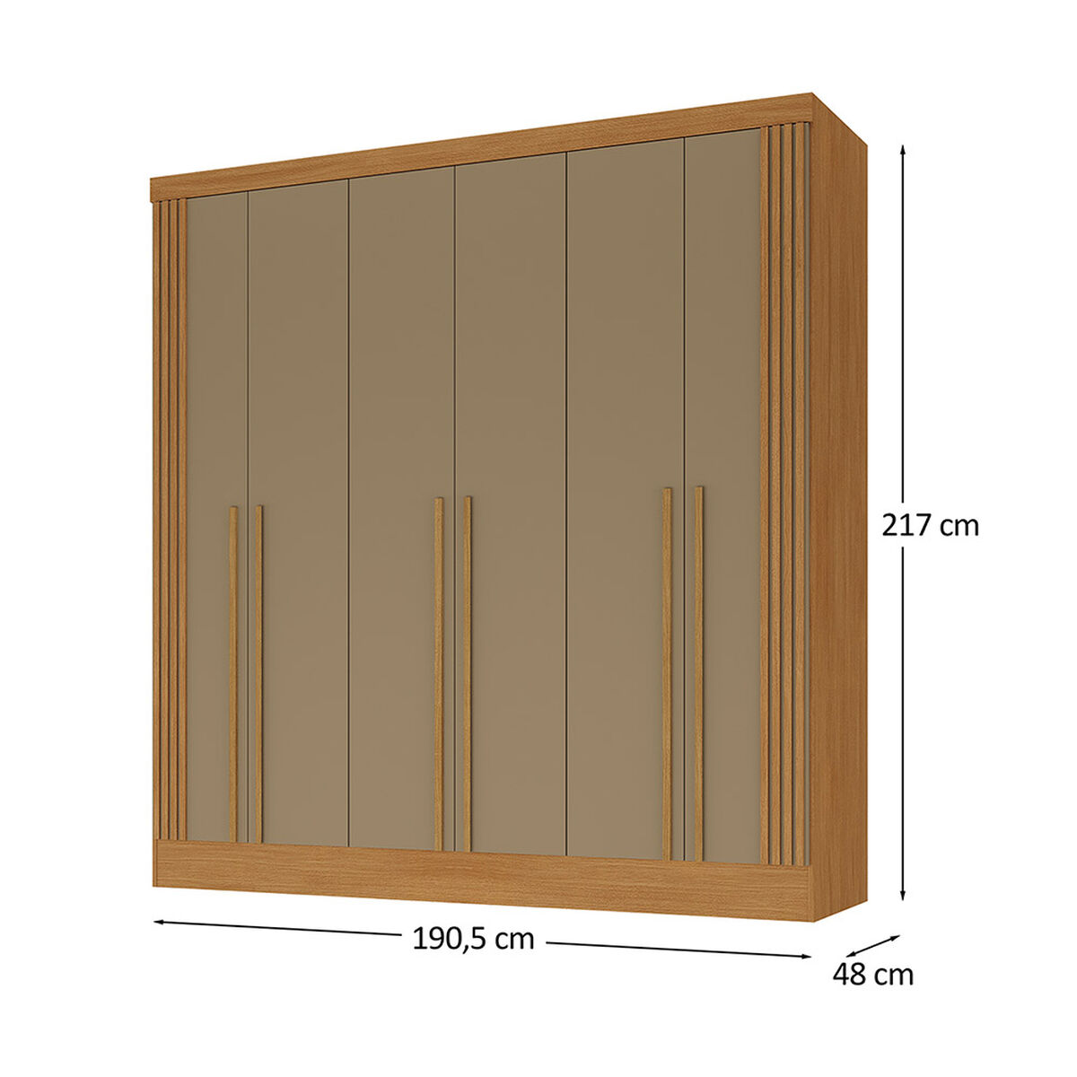 Closet Di Poretti Design New Bali 3 Cajones 6 Puertas Caf&eacute; Oscuro