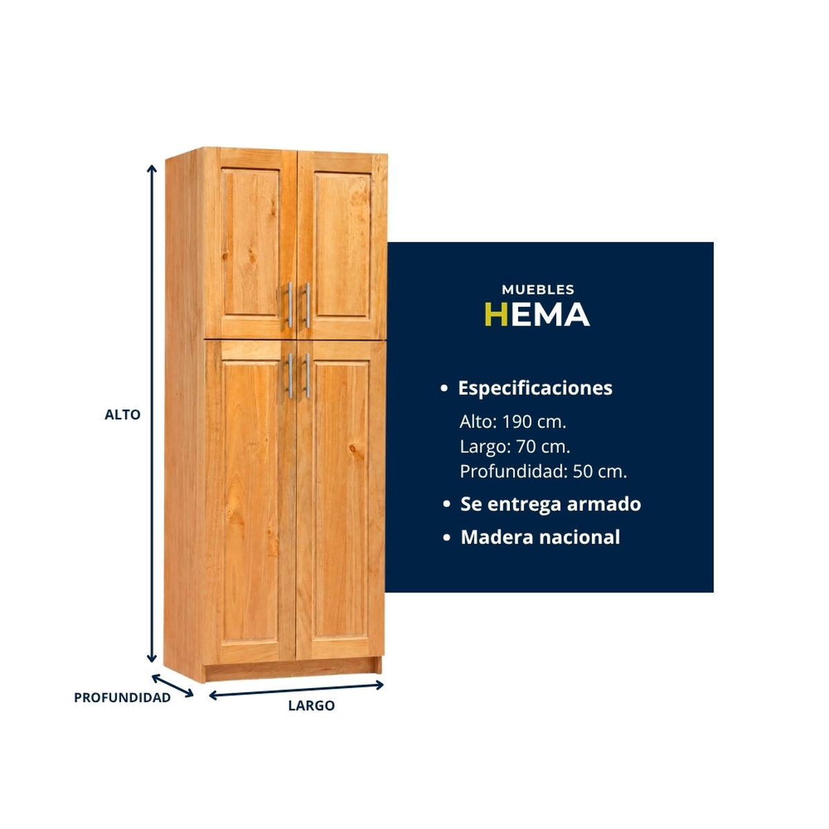 Despensa Muebles Hema Berl&iacute;n 2 Puertas Nogal