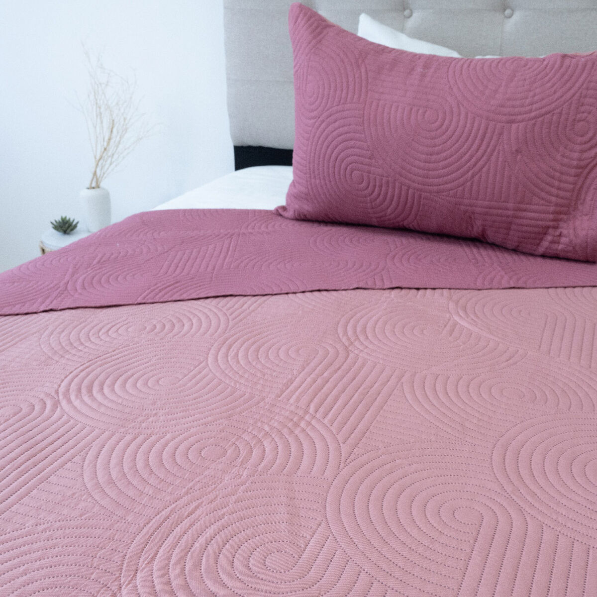 Quilt Doral Hotpress Bi-Color 1,5 Plazas Rosa