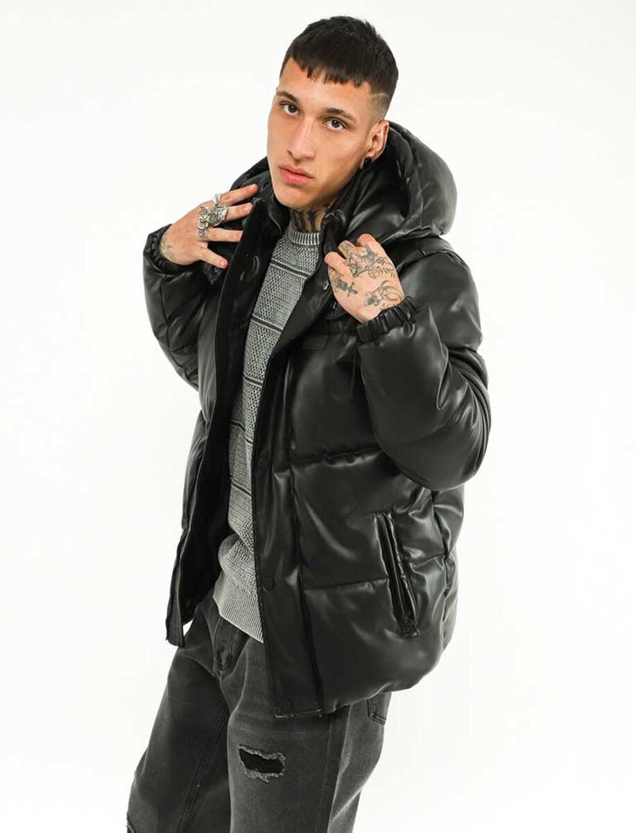 Chaqueta Puffer Ecocuero Hombre Fiorucci