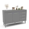 Mueble de Cocina Base Vekkahome Opie 2 Cajones 3 Puertas Gris