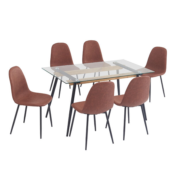 Juego de Comedor Zoy Home Creta 6 Sillas Café
