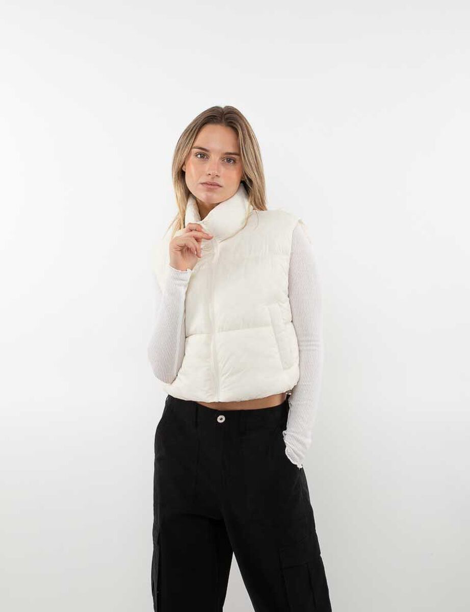 Parka Puffa Crop Sin Mangas Mujer Icono
