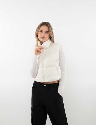 Imagen 1 del producto Parka Puffa Crop Sin Mangas Mujer Icono Crudo, Gris, Malva, Negro