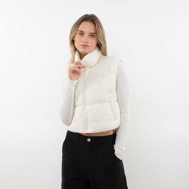 Parka Puffa Crop Sin Mangas Mujer Icono