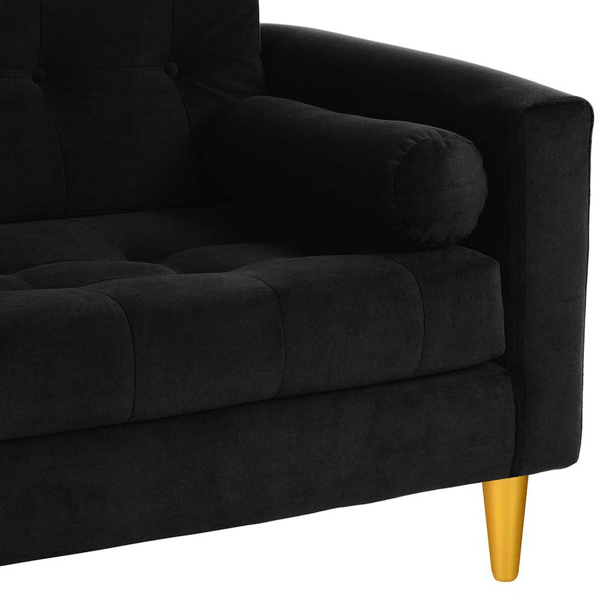 Sof&aacute; Bodevir Retro Felpa 01 3 Cuerpos Negro&nbsp;