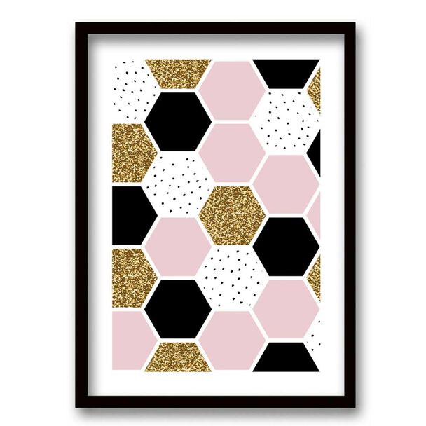 Cuadro Decorativo Retela Golden Honeycomb 50 x 35 cm
