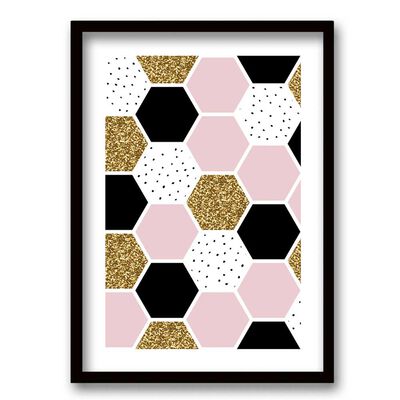 Cuadro Decorativo Retela Golden Honeycomb 50 x 35 cm