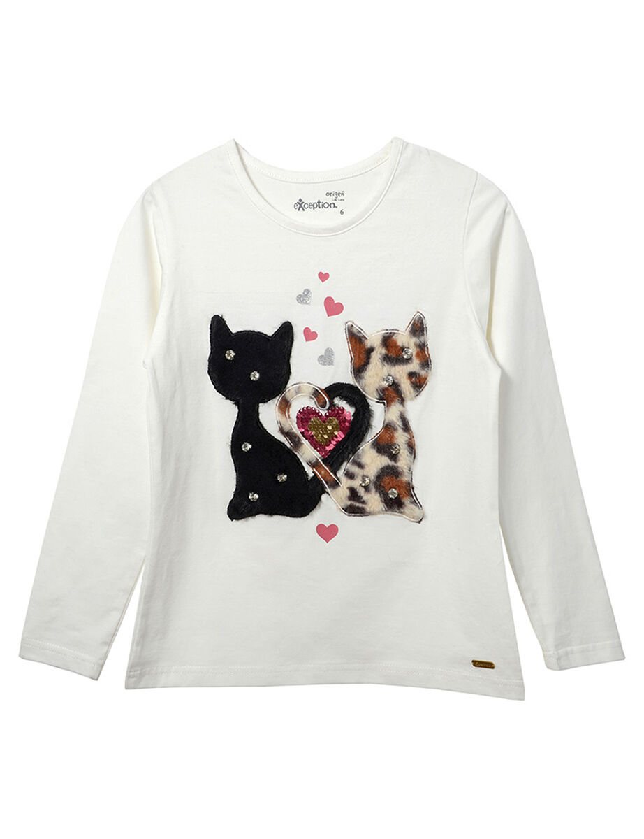 Polera de Algodón Gatos Niña Exception