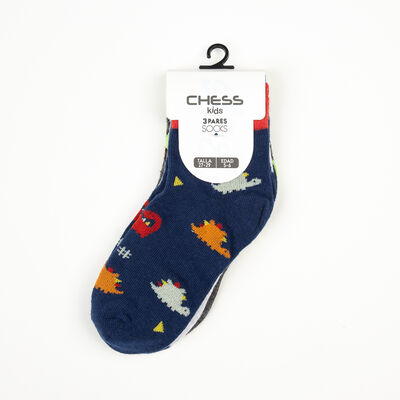 Imagen 2 del producto Pack 3 Calcetin Corto Niño Chess