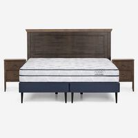 Cama Europea Rosen Base Dividida 2 Plazas Autonomy + Respaldo + 2 Veladores Anna