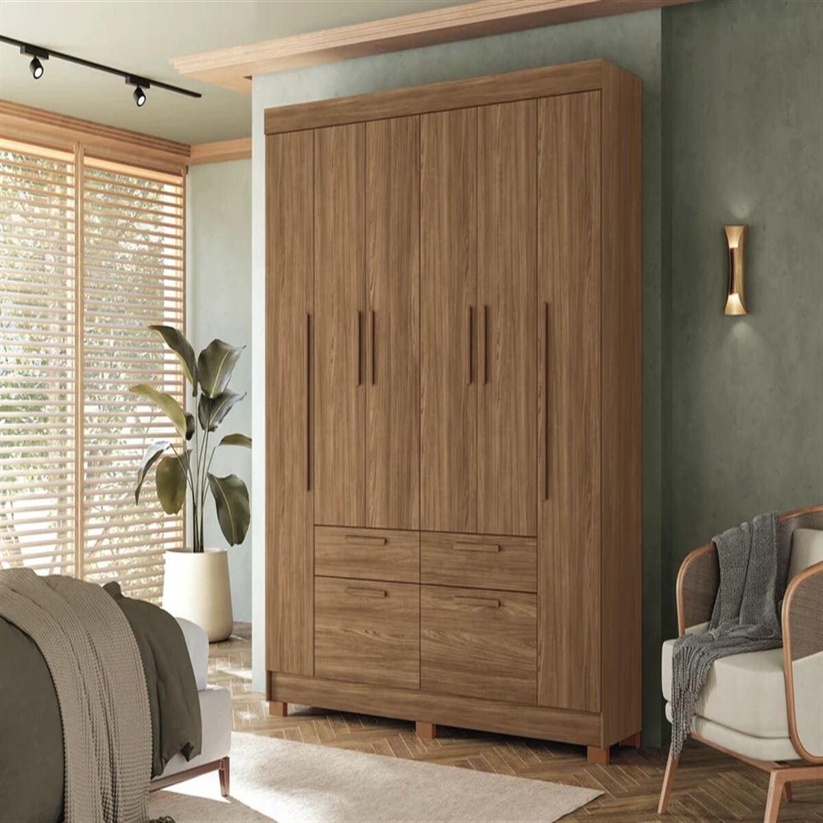 Closet Altavision Guarapuava 6 Puertas 4 Cajones Caf&eacute;