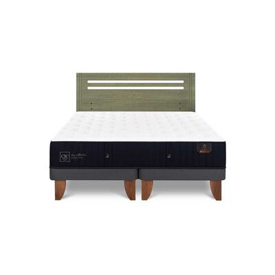 Imagen 1 del producto Cama Europea CIC Base Dividida 2 Plazas Premium + Respaldo Munich Olivo