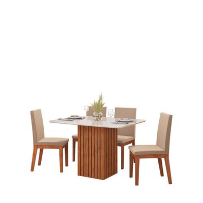 Imagen 1 del producto Juego de Comedor Vekkahome Canes 4 Sillas Café