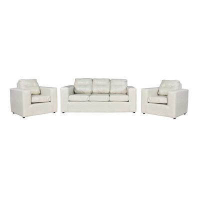 Juego de Living Kea Nize PU Sofá 3 Cuerpos + Dos Sillones 1 Cuerpo Beige