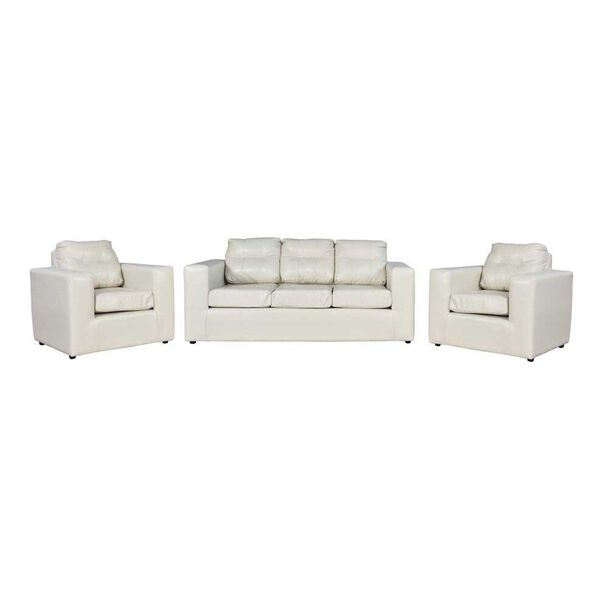 Juego de Living Kea Nize PU Sofá 3 Cuerpos + Dos Sillones 1 Cuerpo Beige