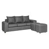 Juego de Living Innovamuebles Kahlo Sofá 3 Cuerpos + Dos Pouf 1 Cuerpo Gris Oscuro