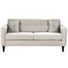 Juego de Living Bodevir New Retro Felpa 00 Sofá 3 Cuerpos + Dos Pouf 1 Cuerpo Gris 