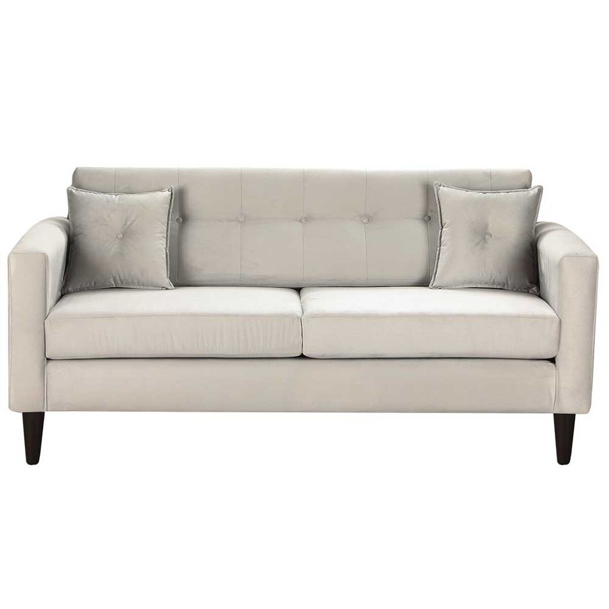 Juego de Living Bodevir New Retro Felpa 00 Sofá 3 Cuerpos + Dos Pouf 1 Cuerpo Gris 