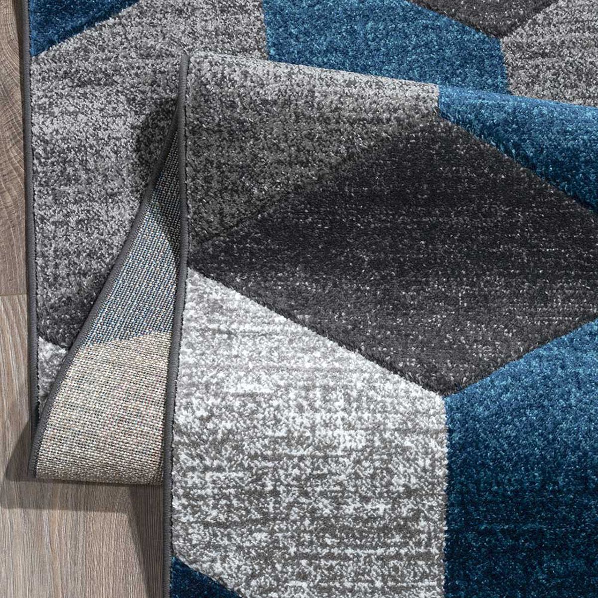 Alfombra Idetex Frise Carved Avangard 150 x 200 cm Azul