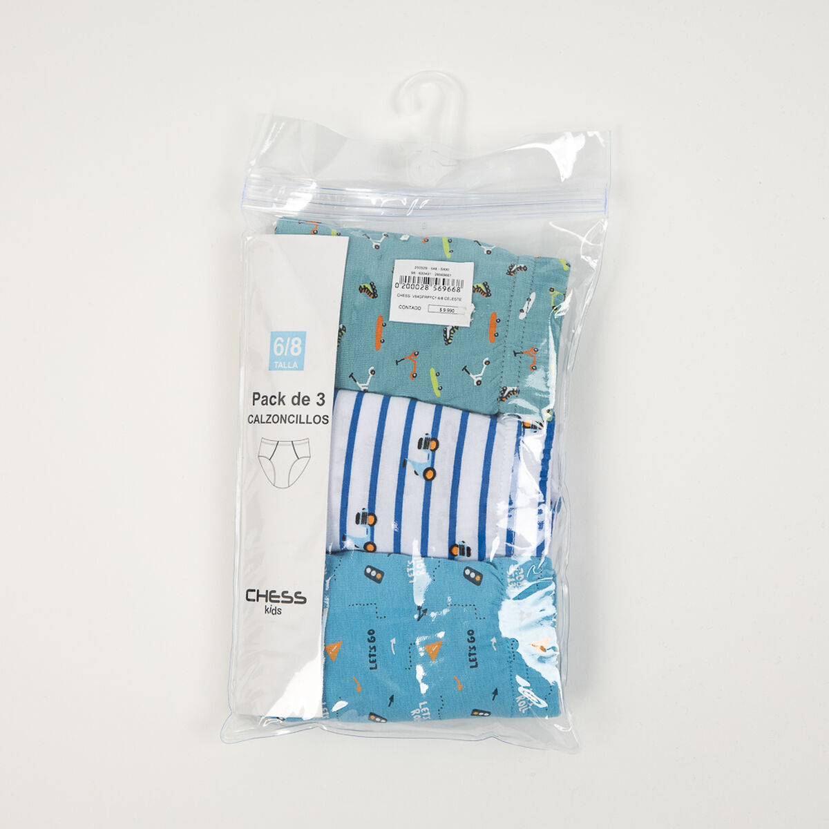 Pack 3 Calzoncillo Niño Chess