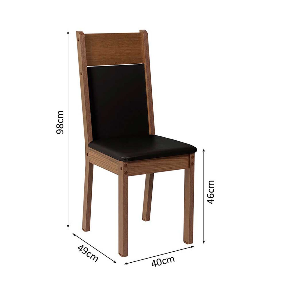 Juego de Comedor Vekkahome Lola Nelly 4 Sillas Negro