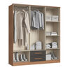 Closet Vekkahome Americano 6 Puertas 2 Cajones Grafito
