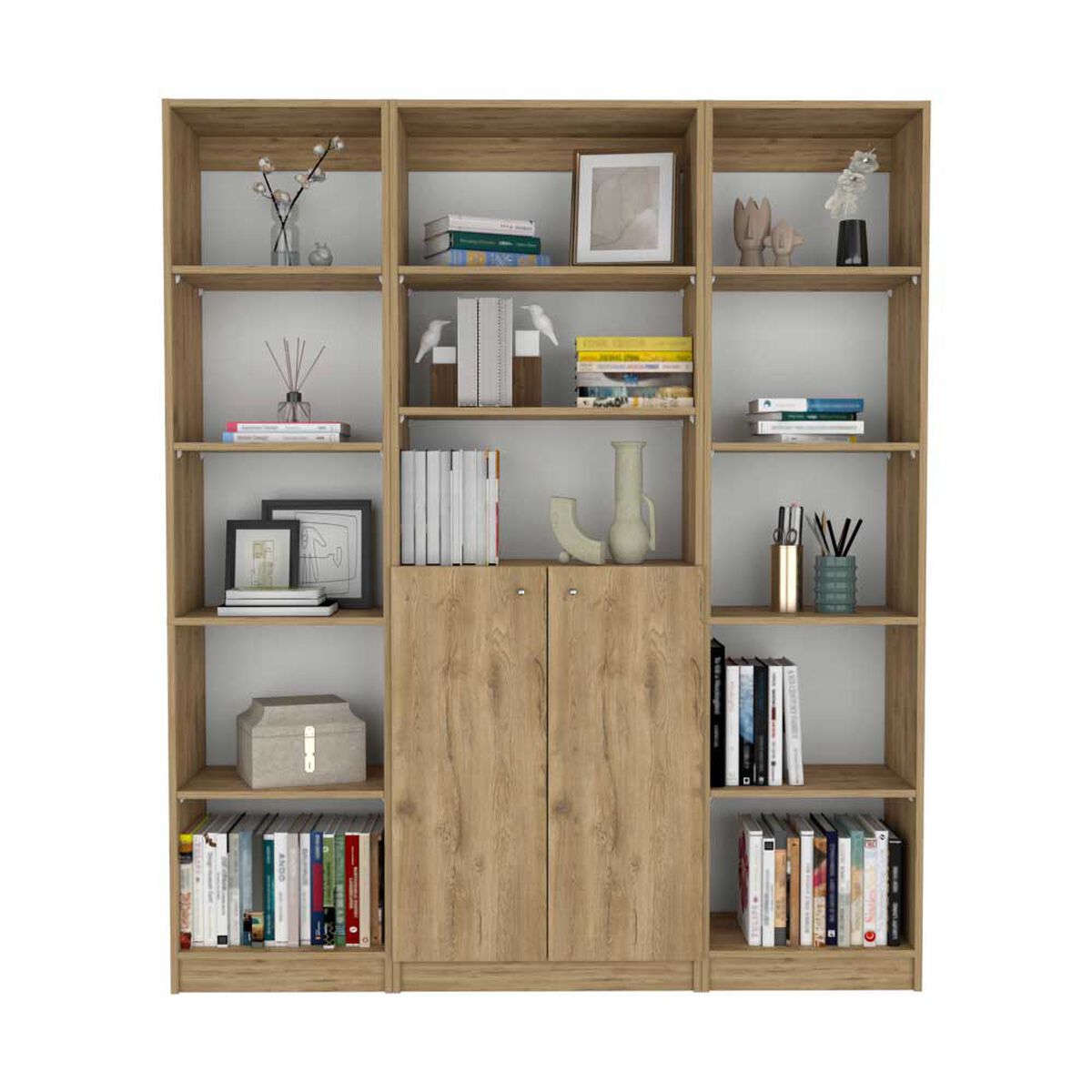 2 Estantes 45 cm + Estante 2 Puertas TuHome Home Macadamia