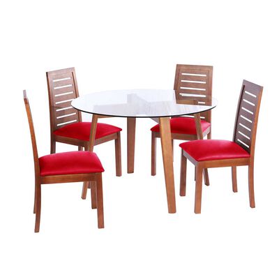 Juego de Comedor Latam Home Valencia 4 Sillas Rojo