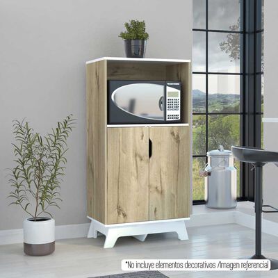 Mueble para Microondas TuHome Bi Color Duna Blanco 2 Puertas
