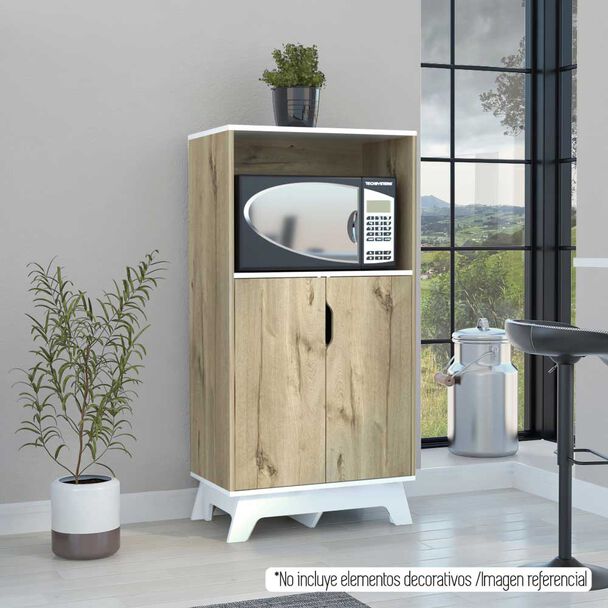 Mueble para Microondas TuHome Bi Color Duna Blanco 2 Puertas
