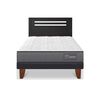 Cama Europea CIC 1,5 Plazas Anatomic + Respaldo Munich Negro