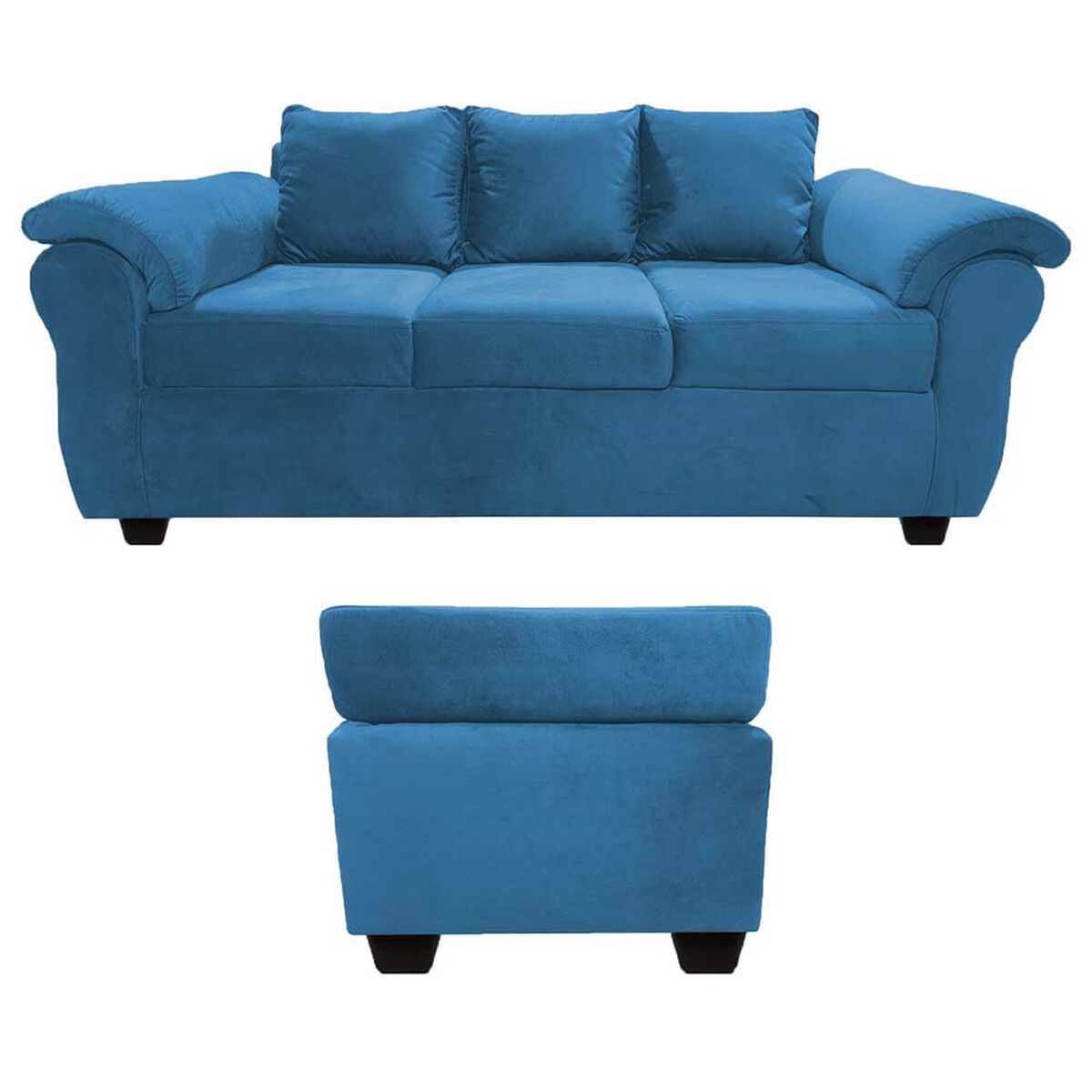 Sofá Muebles MPR Ezeiza 3 Azul Petróleo