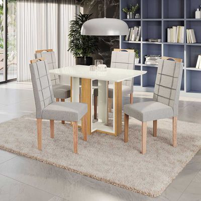 Imagen 2 del producto Juego de Comedor Yardas Parma 4 Sillas Off White