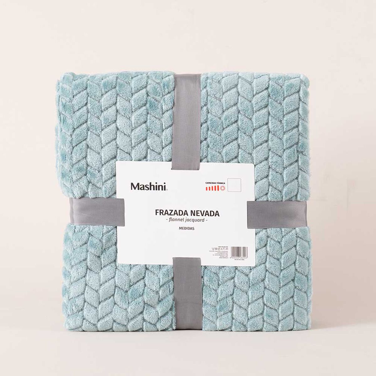 Frazada Mashini Jqd Flannel Nevada 1.5 Plazas Celeste