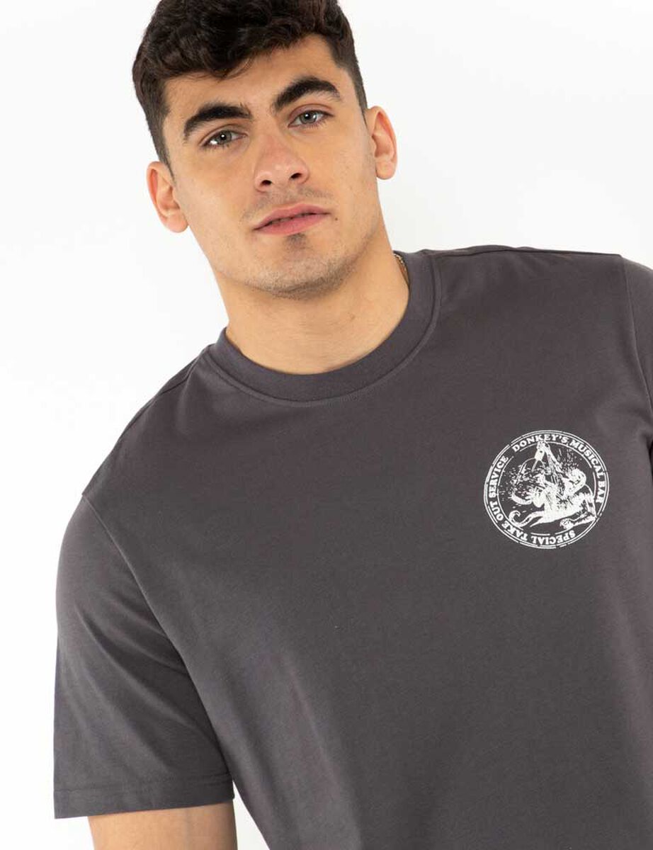 Polera Con Estampado Manga Corta Hombre Icono
