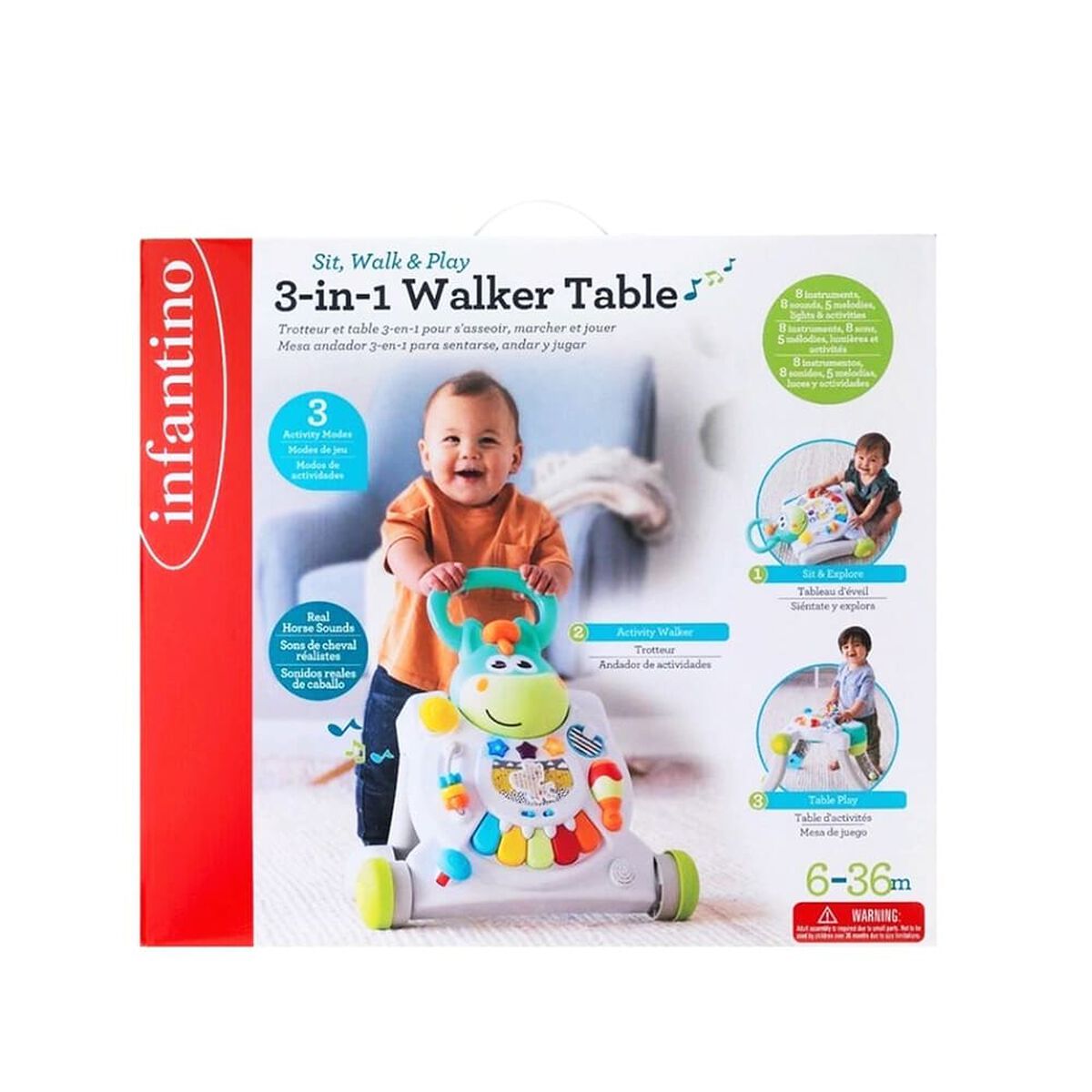 Caminador & Centro de Actividades Bebe 3 en 1 Infantino