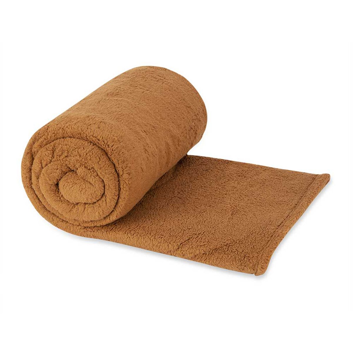 Frazada Sherpa Casanova 1,5 Plazas Liso Café