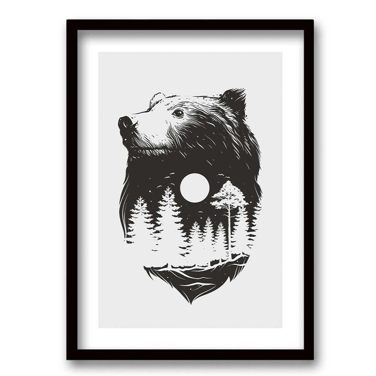 Cuadro Decorativo Retela Bear Forest 50 x 35 cm
