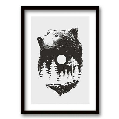 Cuadro Decorativo Retela Bear Forest 50 x 35 cm