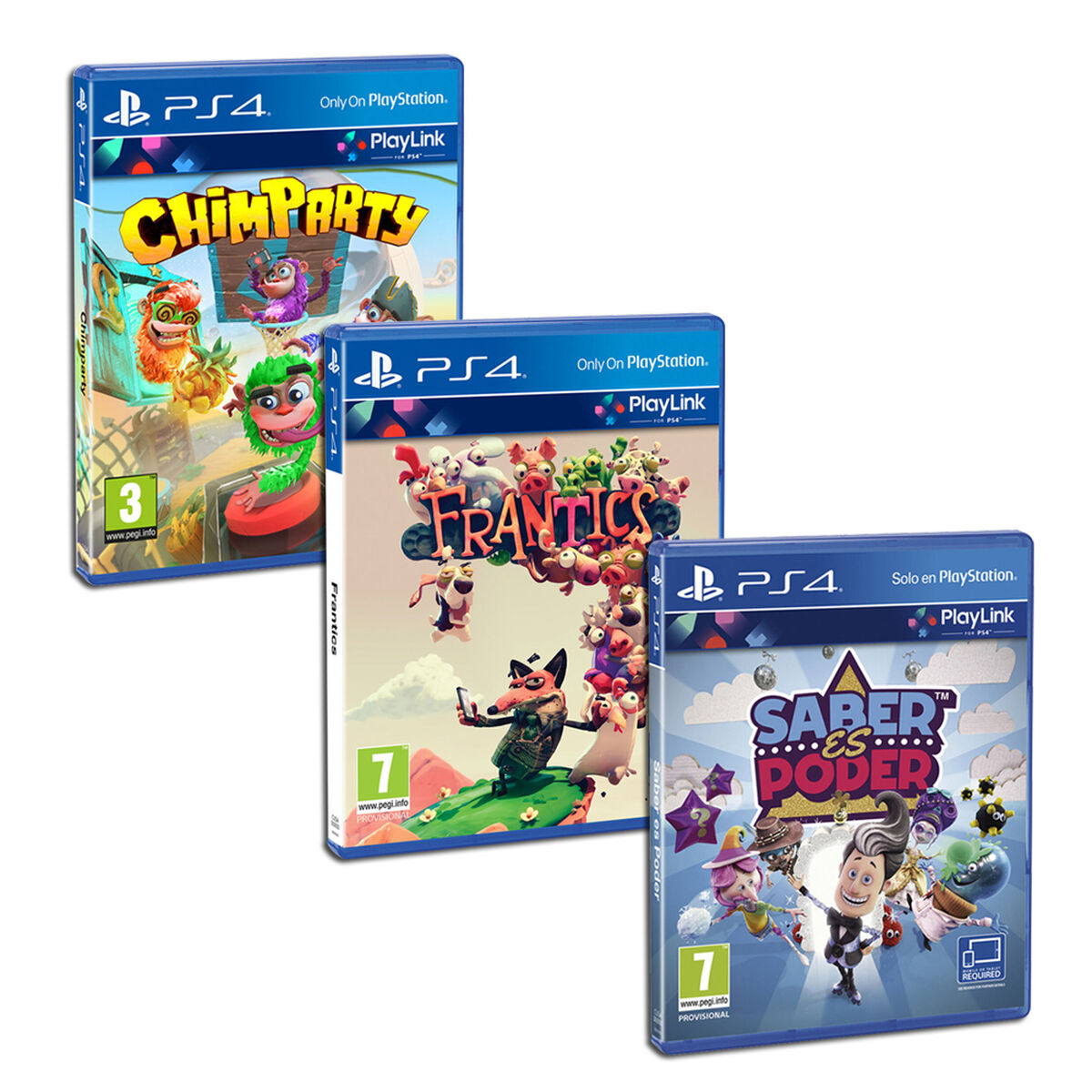 Combo 3 Juegos PS4 Chimparty Playlink + Frantics Playlink + Saber es Poder Playlink