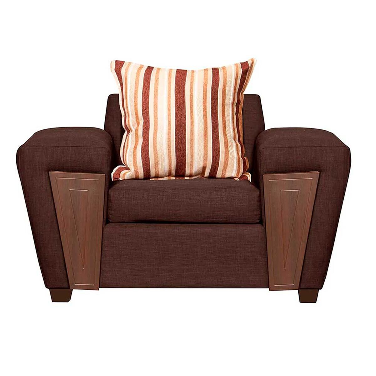 Juego de Living Ruzam Mobel Creta Sof&aacute; 3 Cuerpos + Dos Sillones 1 Cuerpo Lino Caf&eacute;