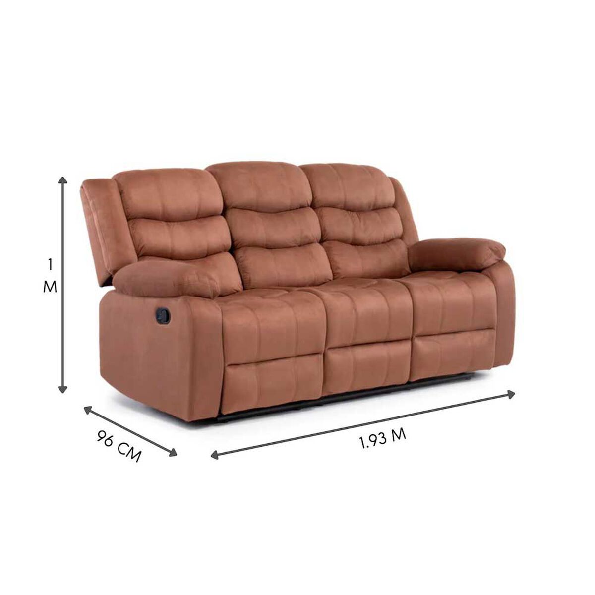 Juego de Living Daniels Sof&aacute; 3 Cuerpos Reclinable + 2 Berger Norman Caf&eacute;