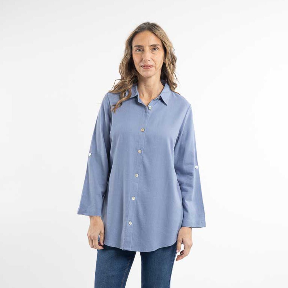 Blusa Lino Manga Larga Mujer Portman Club