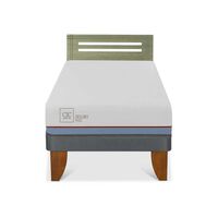 Cama Europea CIC 1,5 Plazas Excellence Plus + Respaldo Munich Olivo