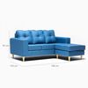 Sofá Seccional Kea Infinity Tela 3 Cuerpos Azul