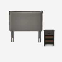 Respaldo + Velador Rosen 1,5 Plazas Maurice Gris