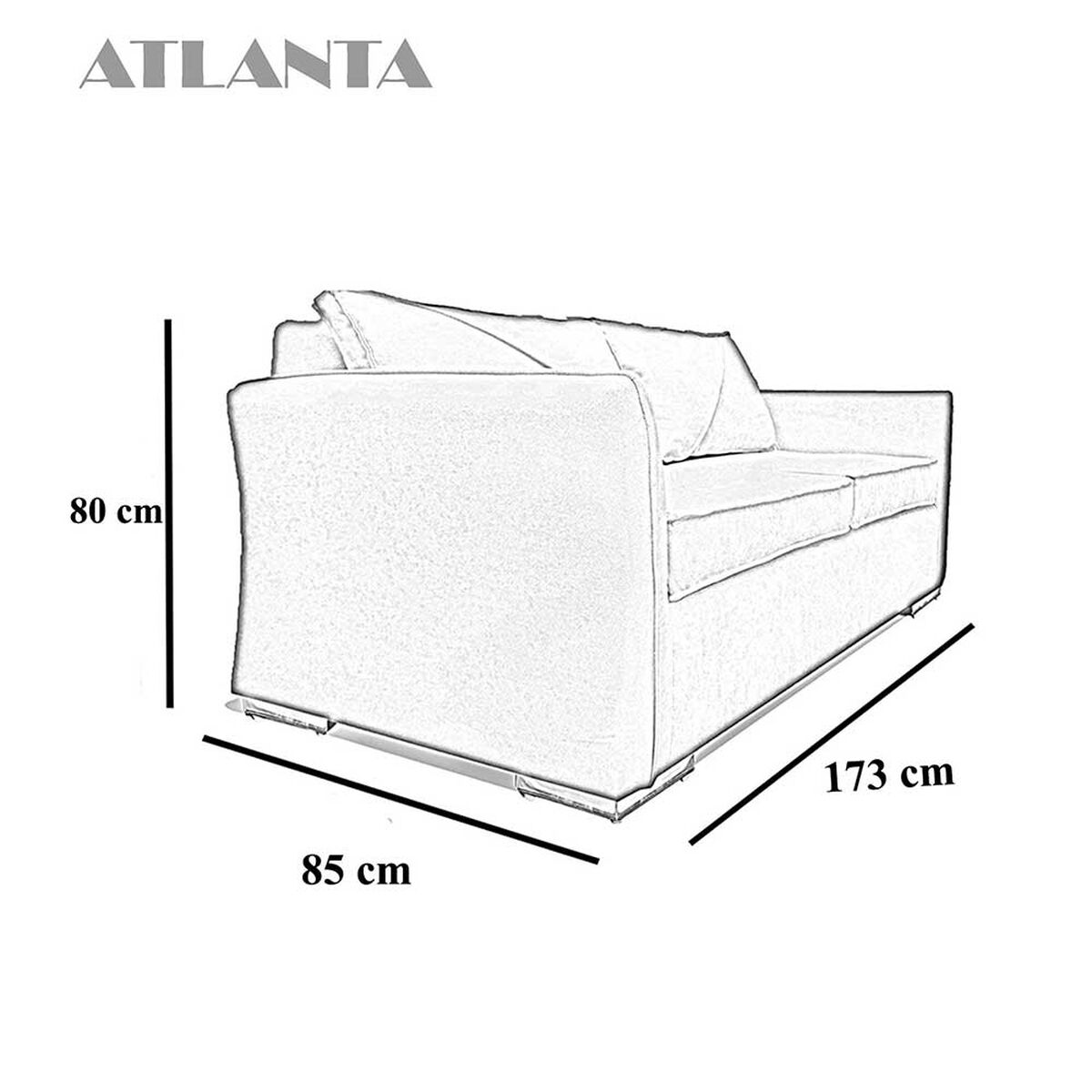 Sofá Elegant Detail Atlanta 3 Cuerpos Tela Beige
