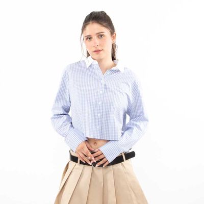 Blusa Crop Rayas Manga Larga Mujer Icono